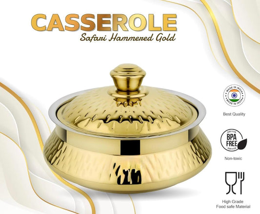 Gold Hammered Serving Bowl