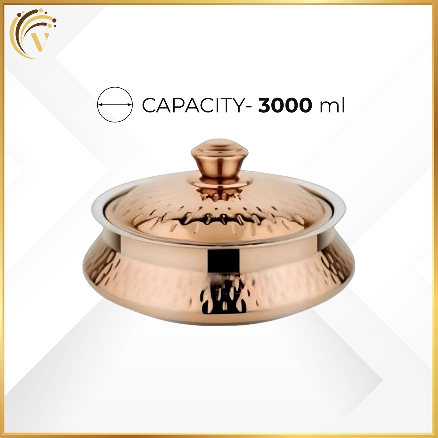 Rose Gold Hammered Serving Bowl