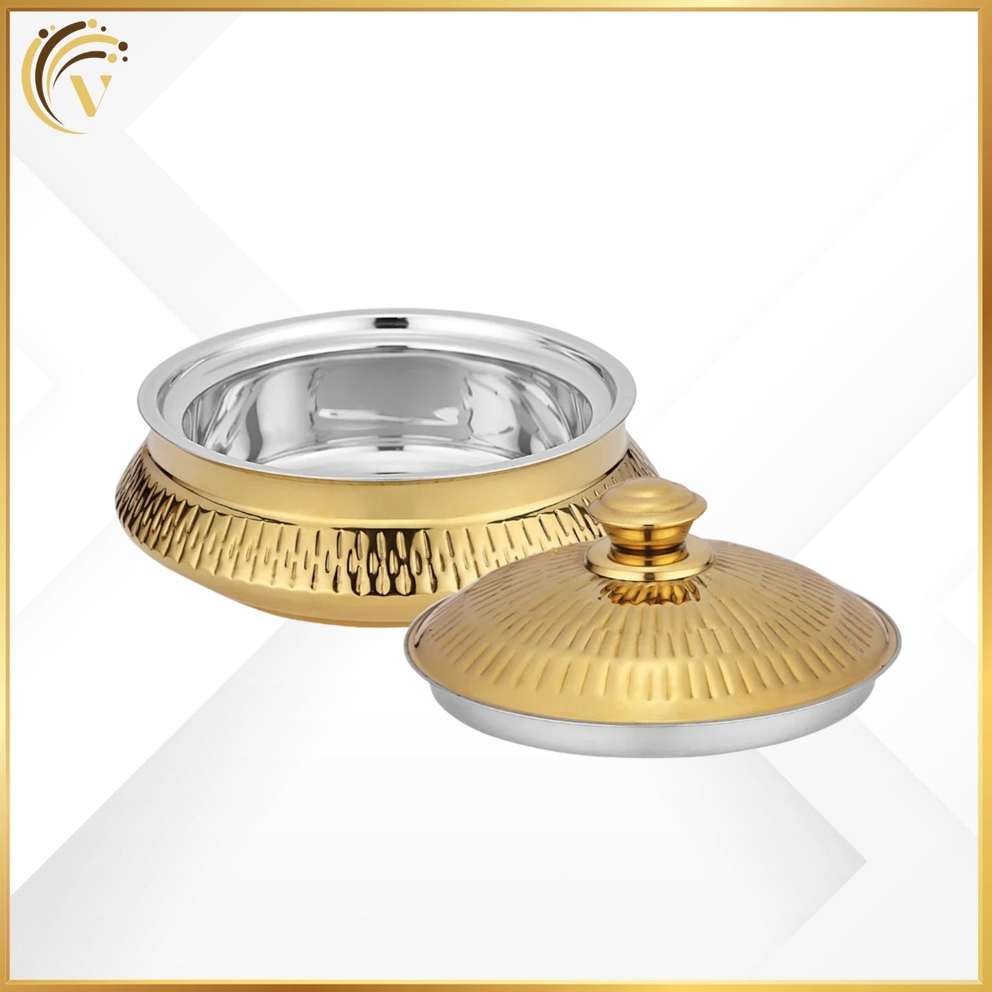 Gold Hammered Serving Bowl