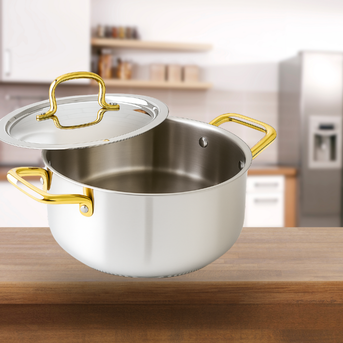 Casserole with Lid | PVD Gold Handles