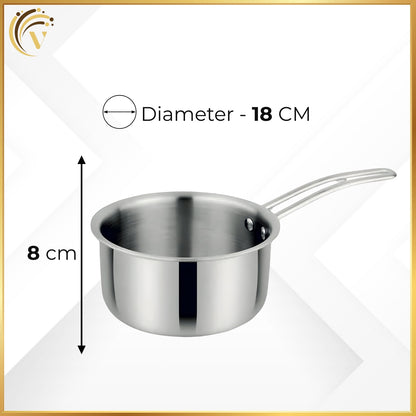 Stainless Steel Sauce Pan –  Pan for Boiling, Heating & Everyday Cooking