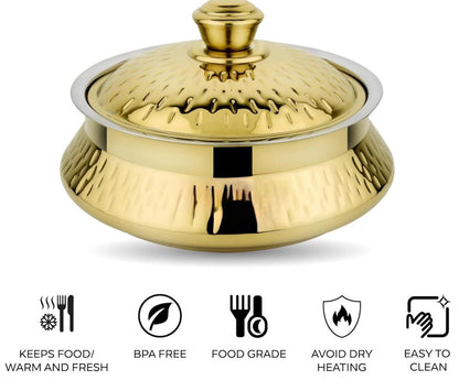 Gold Hammered Serving Bowl