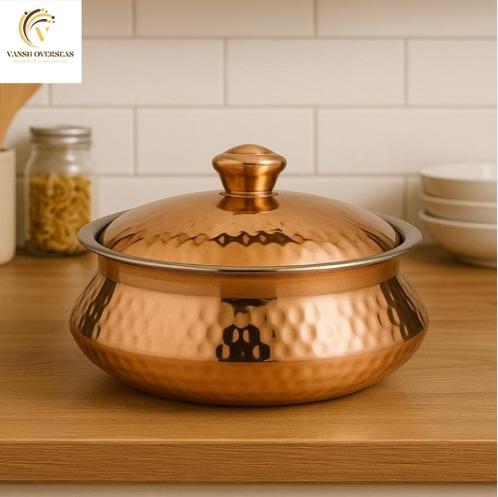 Rose Gold Hammered Serving Bowl