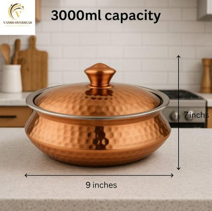 Rose Gold Hammered Serving Bowl