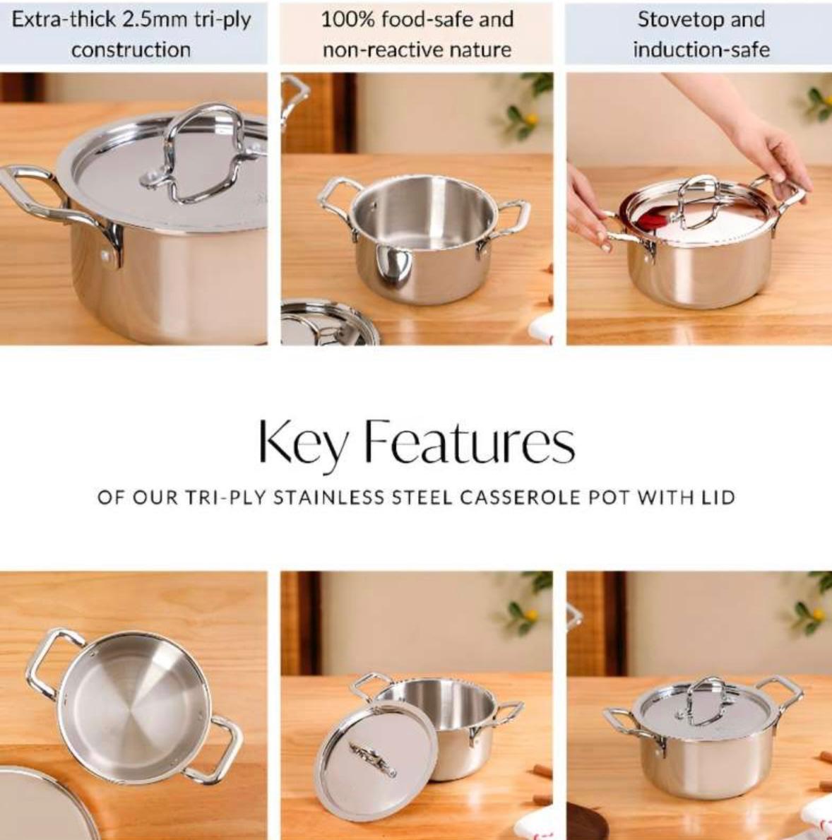 Triply Casserole With Lid