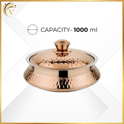 Rose Gold Hammered Serving Bowl