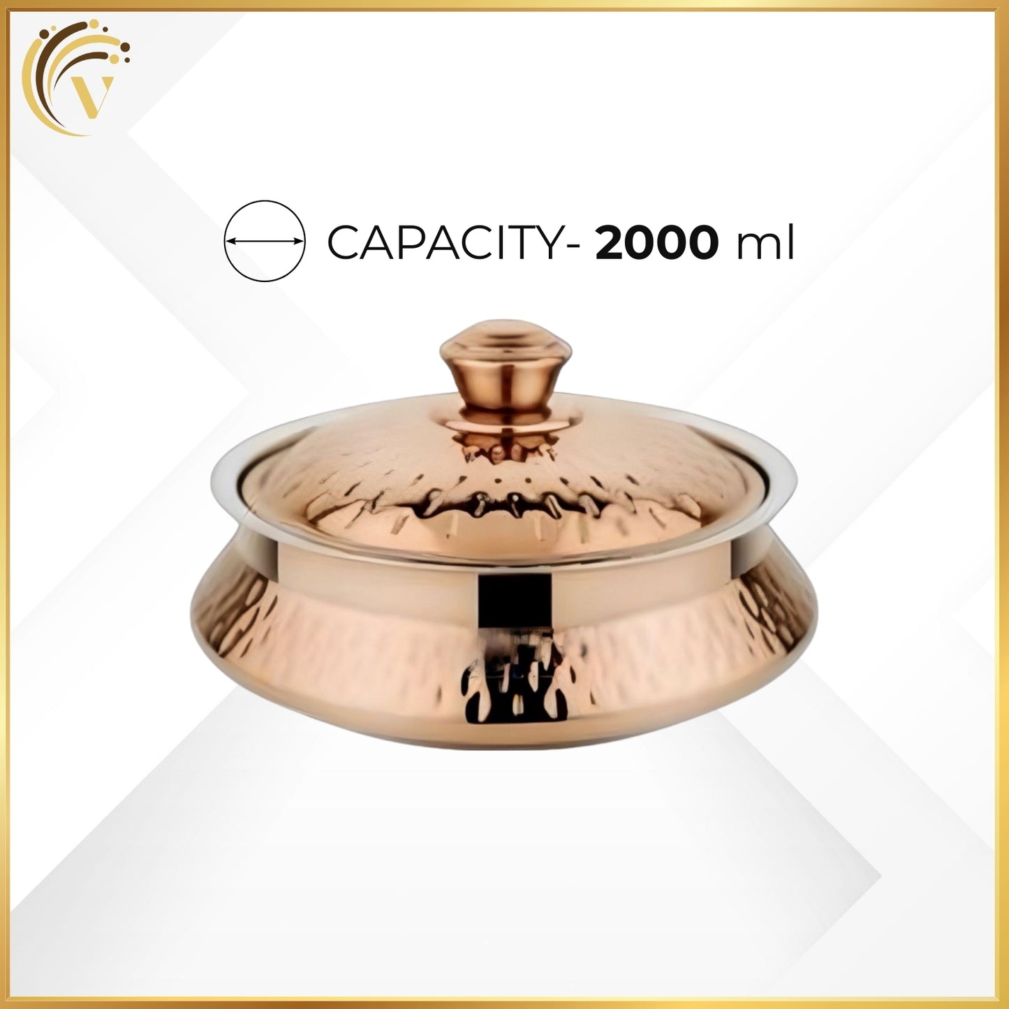 Rose Gold Hammered Serving Bowl