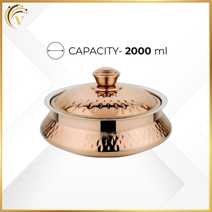Rose Gold Hammered Serving Bowl