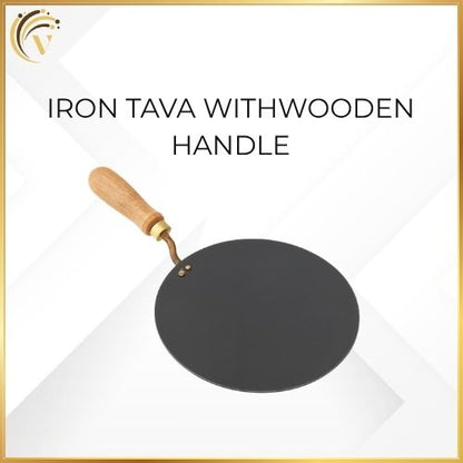 Iron Tava Wooden Handle