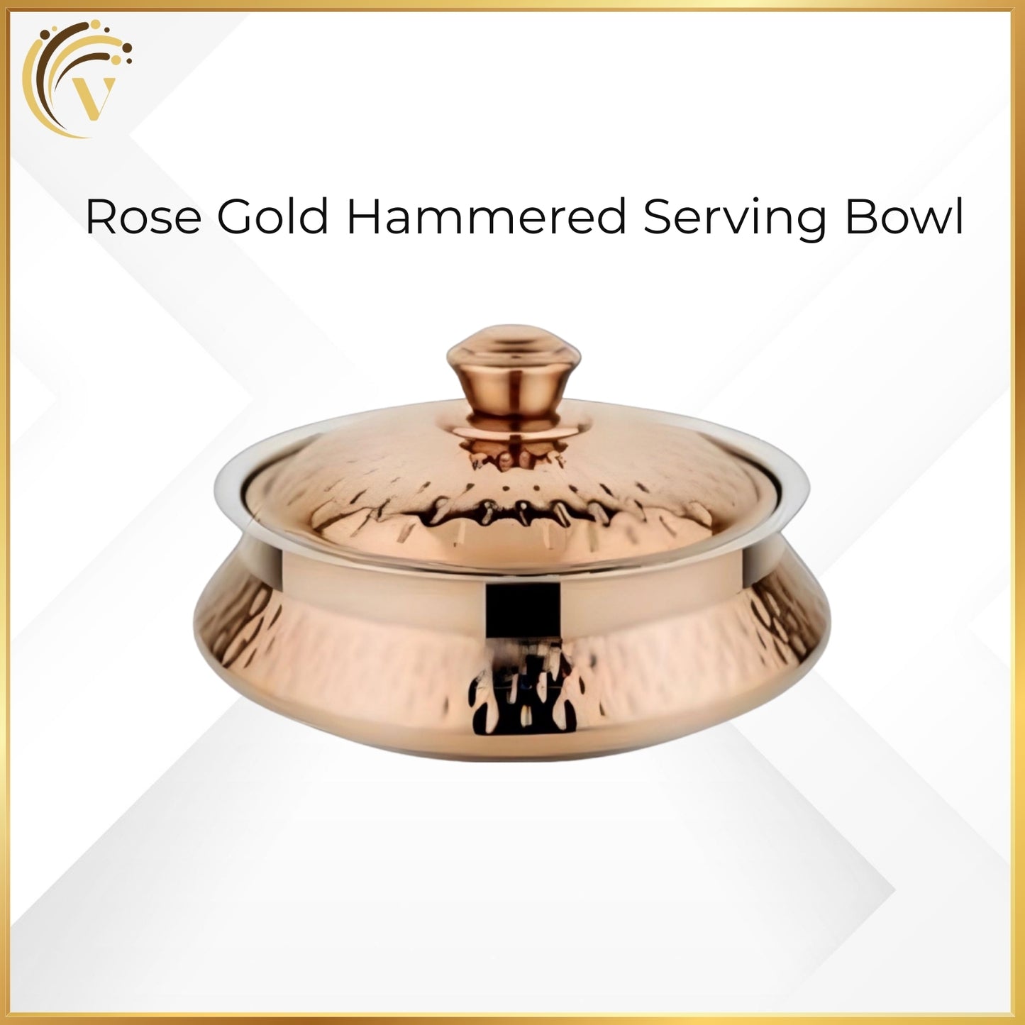 Rose Gold Hammered Serving Bowl