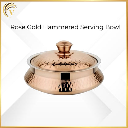 Rose Gold Hammered Serving Bowl
