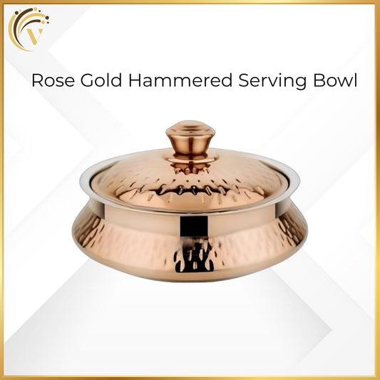 Rose Gold Hammered Serving Bowl