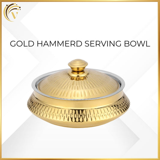 Gold Hammered Serving Bowl